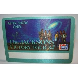 The Jacksons Victory Tour Backstage Pass 1984 Original Otto Cloth Michael Aqua